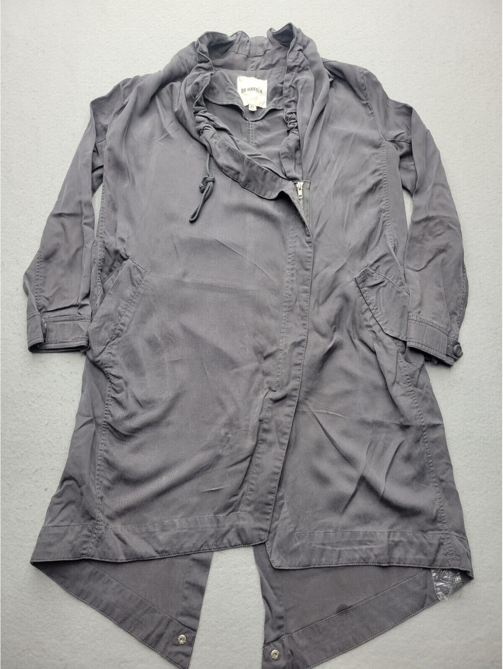BB Dakota Women's Jacket Size XS Coatigan Black Asymetrical Mid-Length Long